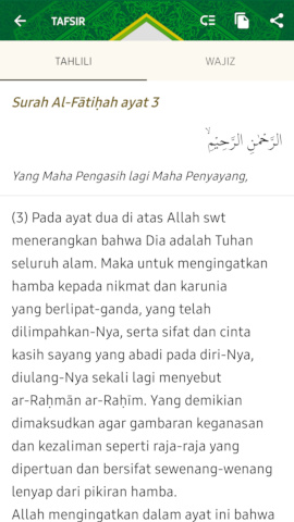 Cuplikan layar tafsir