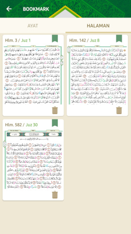 Cuplikan layar bookmark