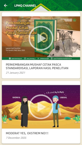 Cuplikan layar LPMQ Channel